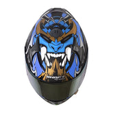 Casco Shaft Pro 612Dv Inside Soul Azul Gris Visor Iridium Dorado 2